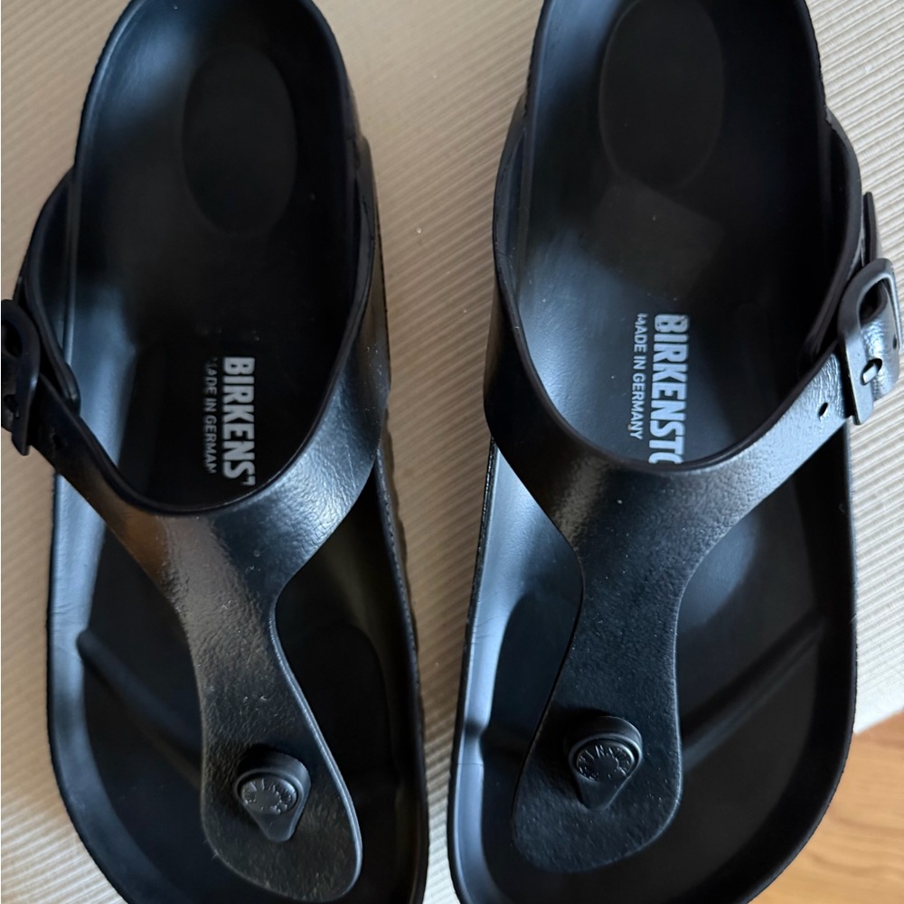 Birkenstock Classic Black Slides Gizeh Sandals
